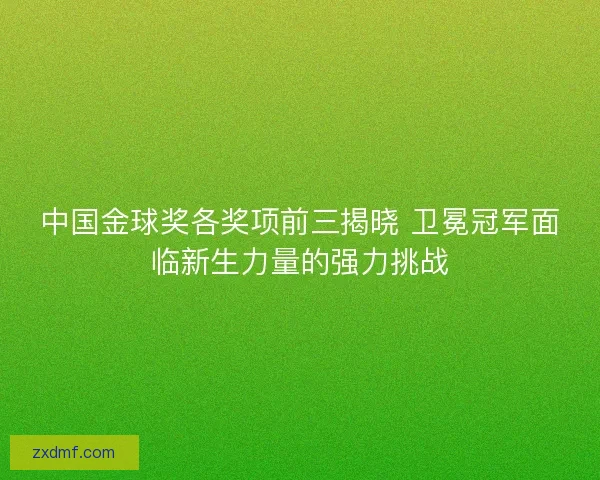 中国金球奖各奖项前三揭晓 卫冕冠军面临新生力量的强力挑战