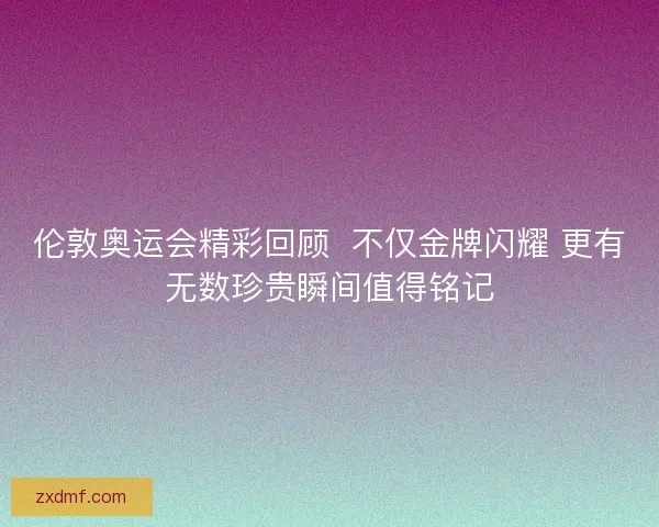 伦敦奥运会精彩回顾  不仅金牌闪耀 更有无数珍贵瞬间值得铭记
