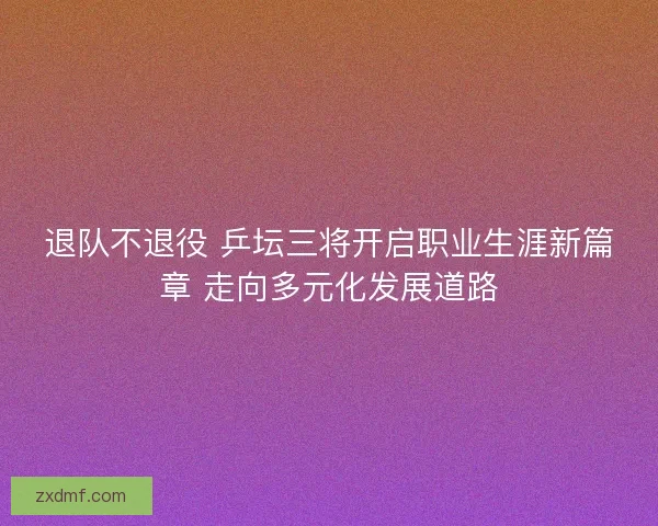 退队不退役 乒坛三将开启职业生涯新篇章 走向多元化发展道路